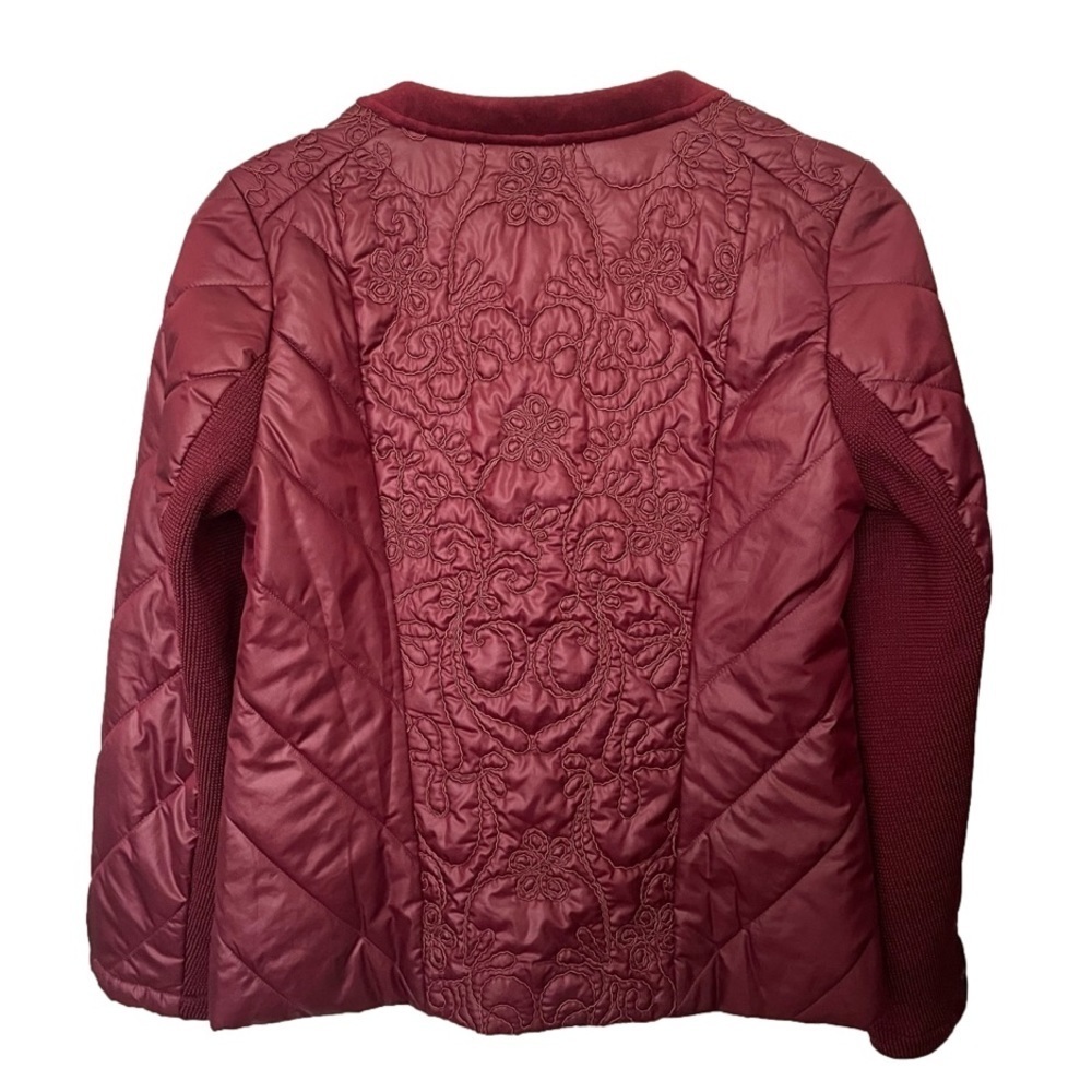 Chico's Zenergy Velvet Trim Jacket Size 0 Long Sleeve Zipper Front Open Front - Picture 6 of 11